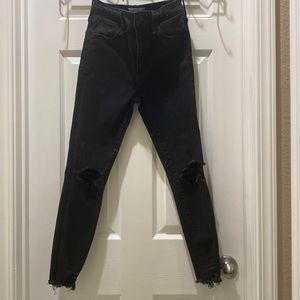 A&F Distressed Black Jeans